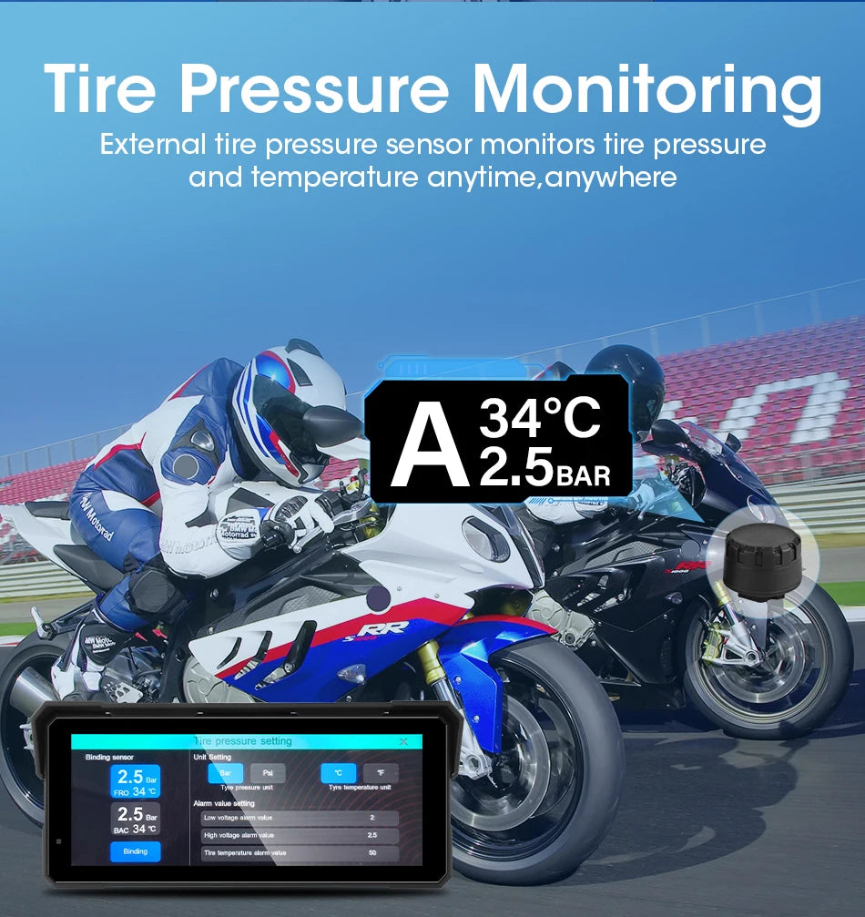 Monitor motocyklowy jansite 8.1" 4k z rejestratorem dvr, carplay i gps