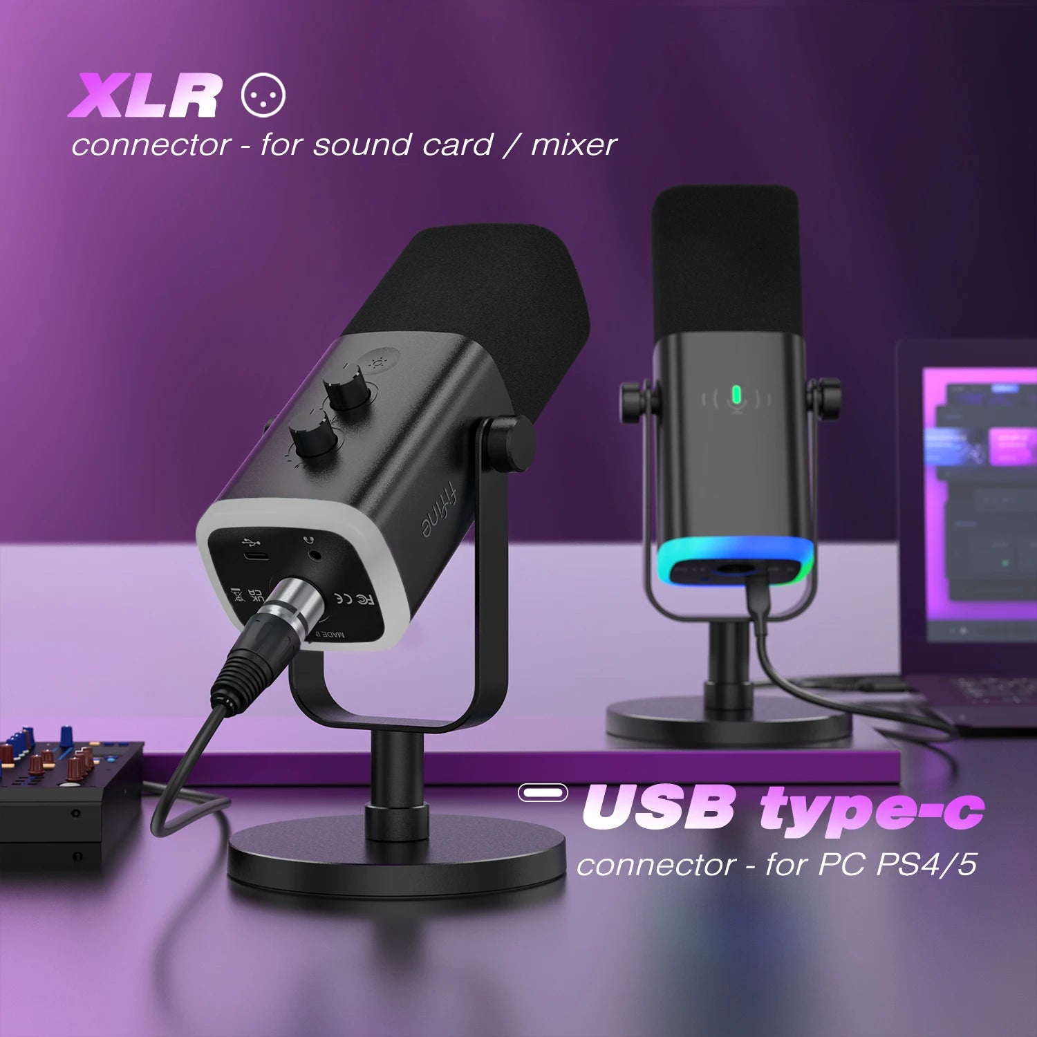 Mikrofon dynamiczny fifine am8 usb/xlr do gier z wyciszeniem i gniazdem słuchawkowym