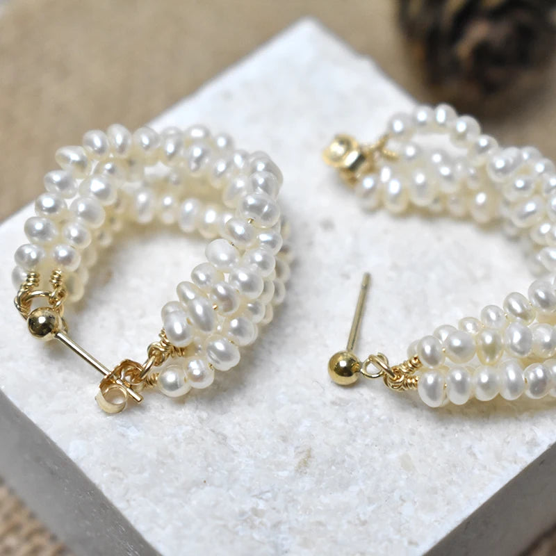 Elegant Freshwater Seed Pearl Earrings - 14K Gold Filled Jewelry