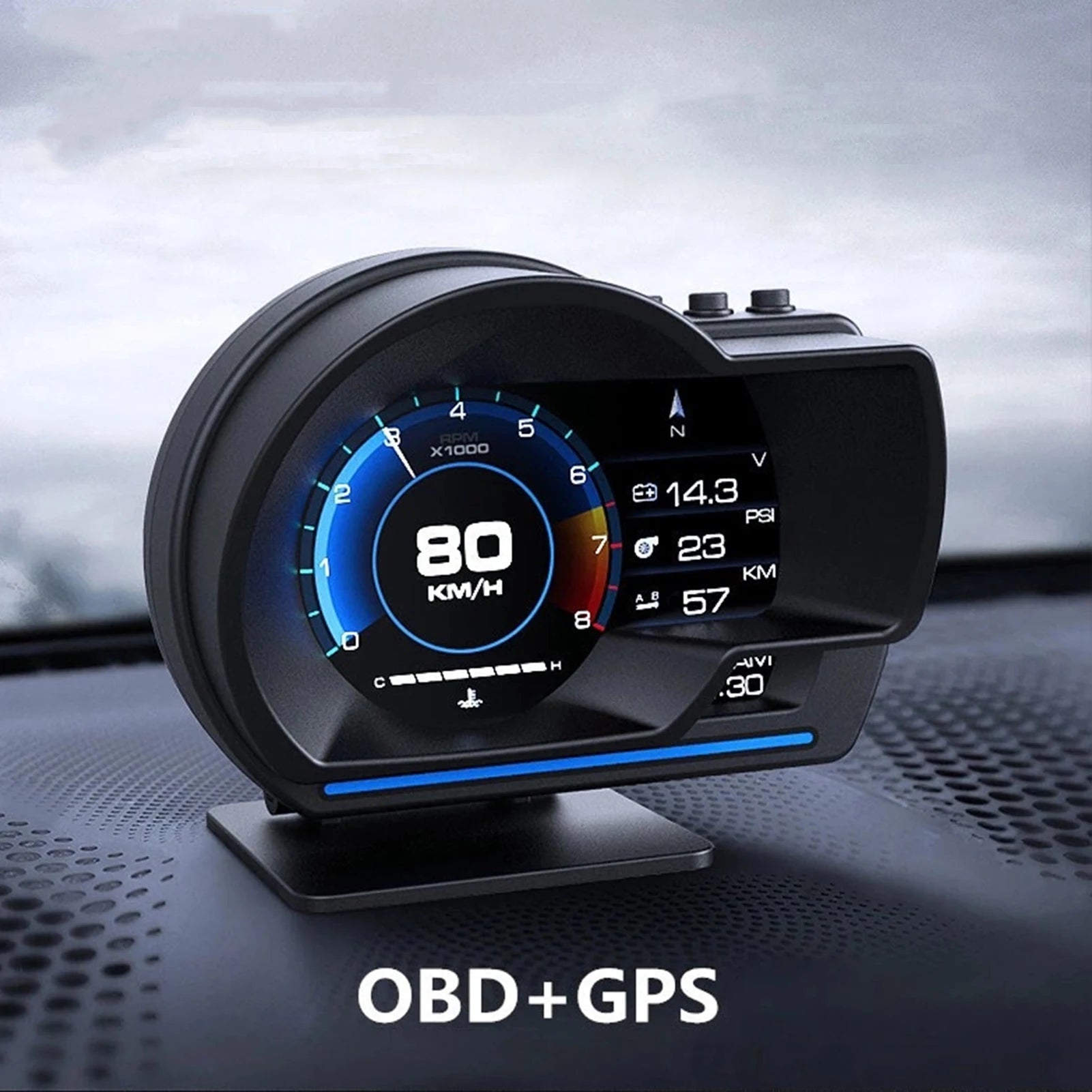 Vabena OBD2+GPS HUD: Smart Speedometer, RPM & Warning for Car & Truck