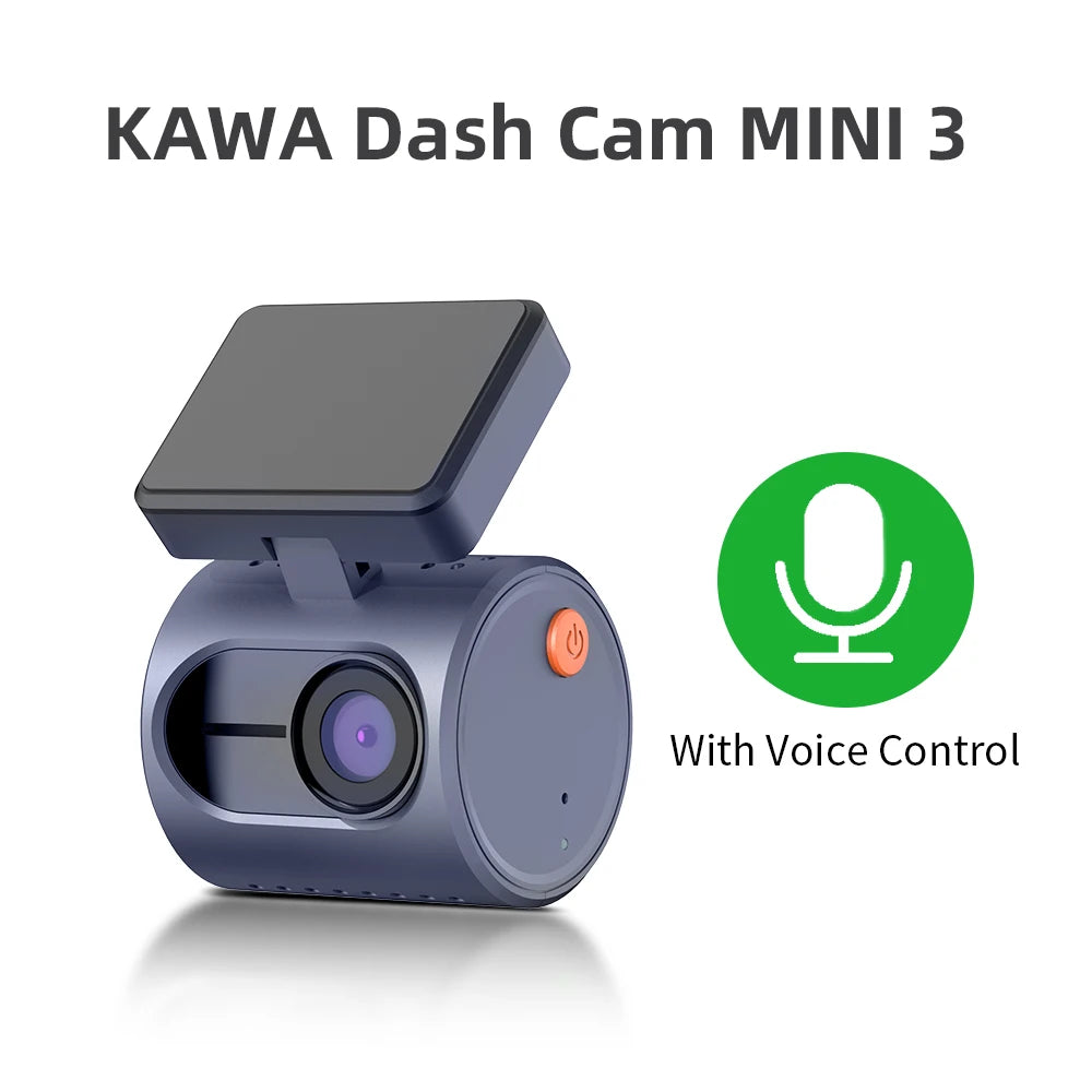 Kamera samochodowa kawa dash cam mini 3 - 2k, sterowanie głosem, noktowizja, wifi