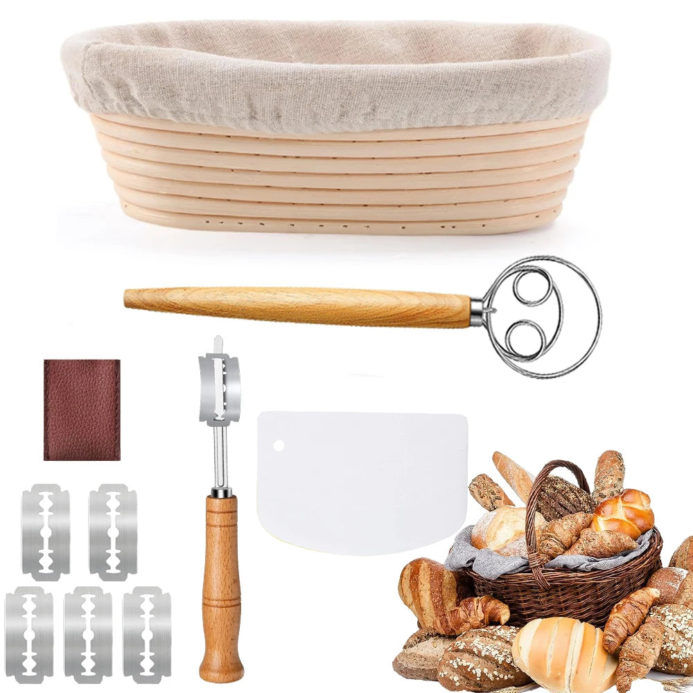 Zestaw koszyków do wyrastania chleba banneton – 10" owalne akcesoria do piekarnictwa