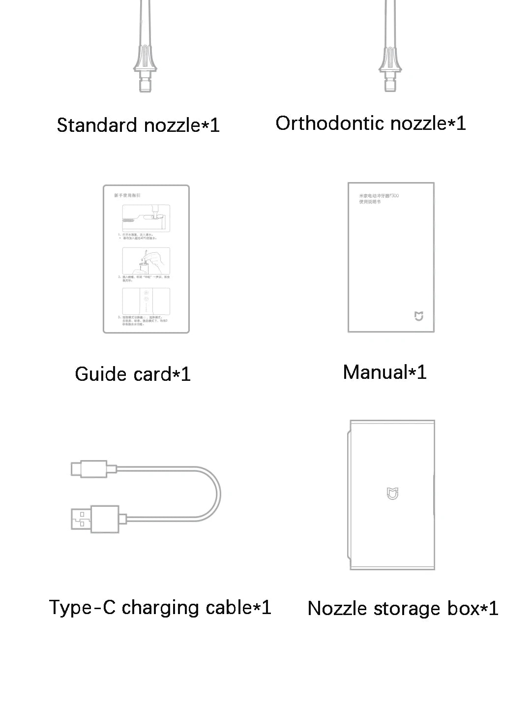 Mijia xiaomi f300 przenośny irygator do zębów - głębokie czyszczenie jamy ustnej