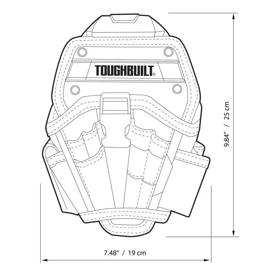 Kabura na wiertarkę toughbuilt tb-ct-20-l – duża, wytrzymała kieszeń na pas narzędziowy