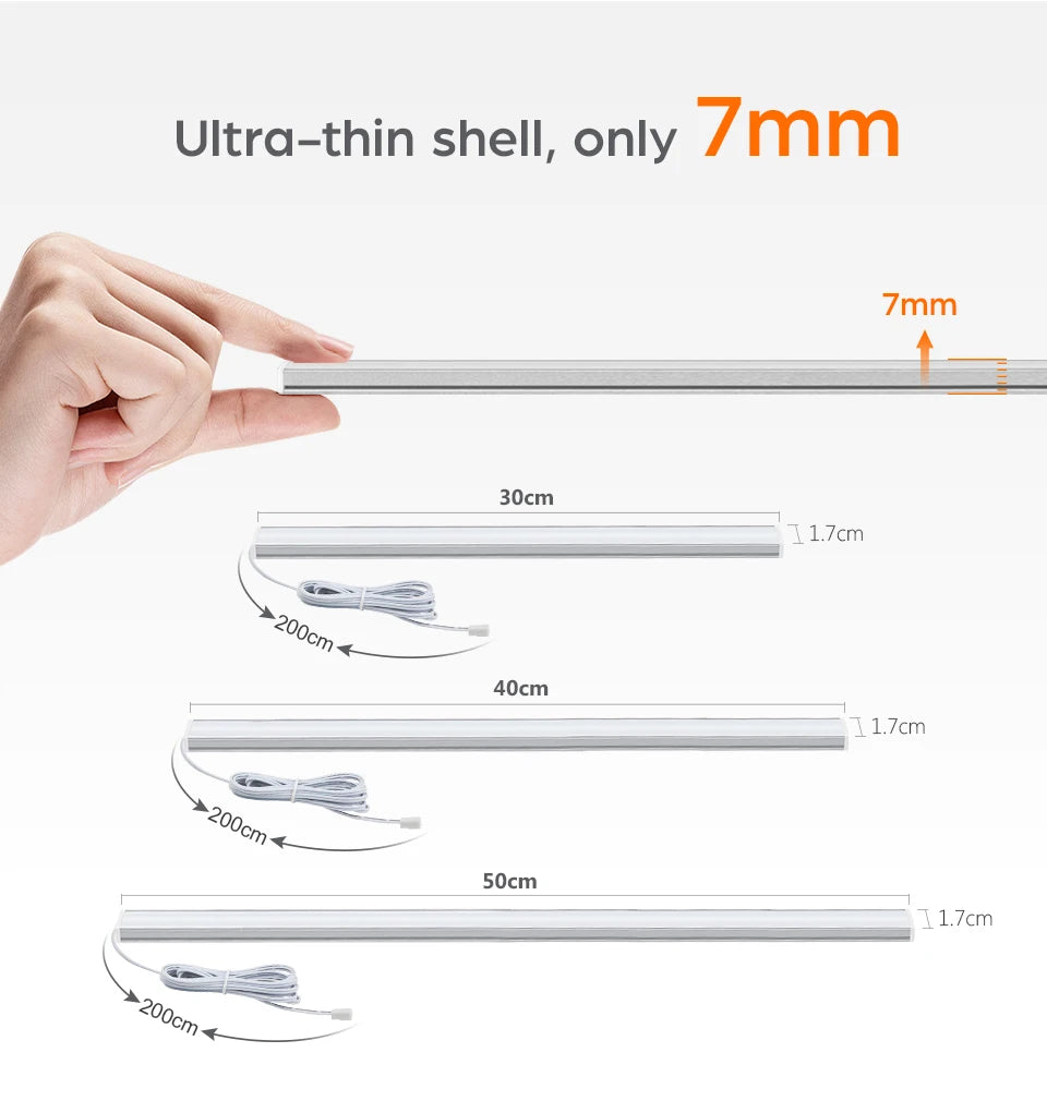 Smart Wireless LED Cabinet Lights: Motion & Touch Sensor for Kitchen & Wardrobe