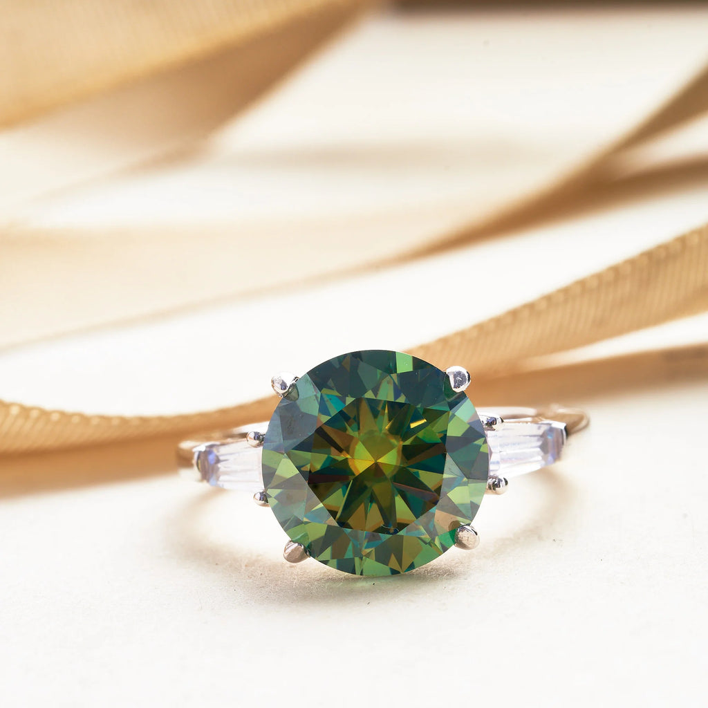 GRA Certified 5CT Moissanite Ring VVS1 Sterling Silver - Timeless Elegance