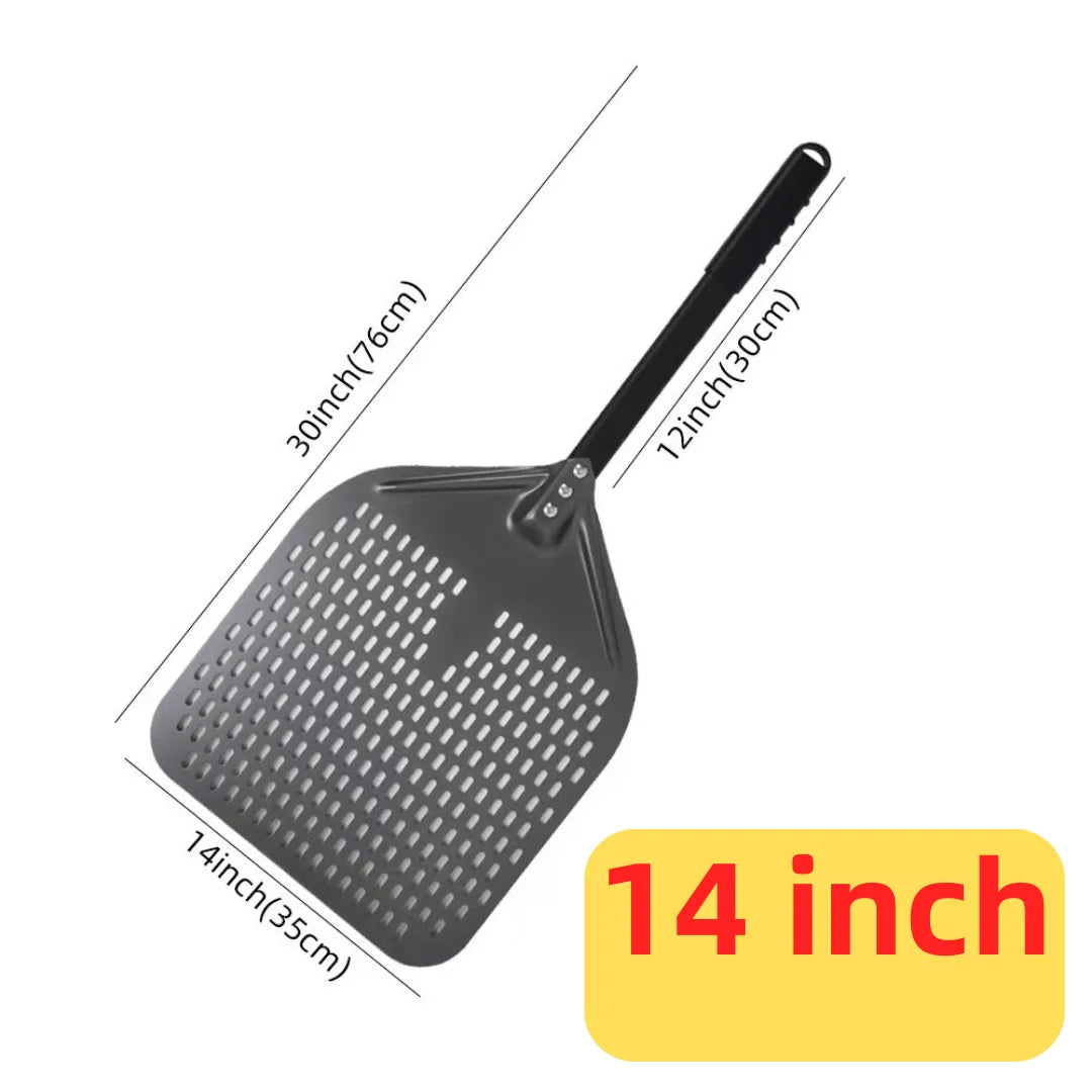 6-14 Inch Hard Anodized Aluminum Pizza Peel – Durable Oven Spatula & Bread Paddle