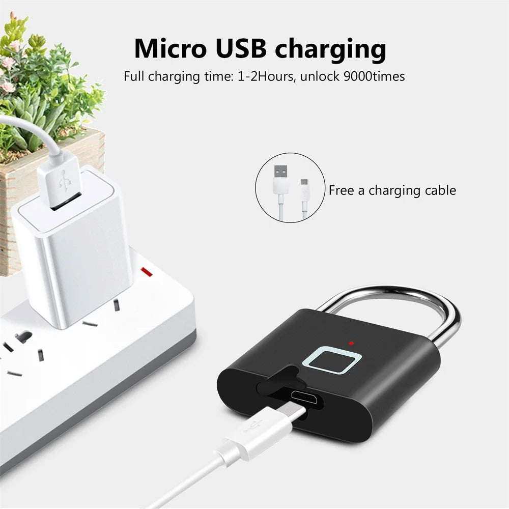 KERUI Fingerprint Smart Padlock | Keyless USB Anti-Theft Lock