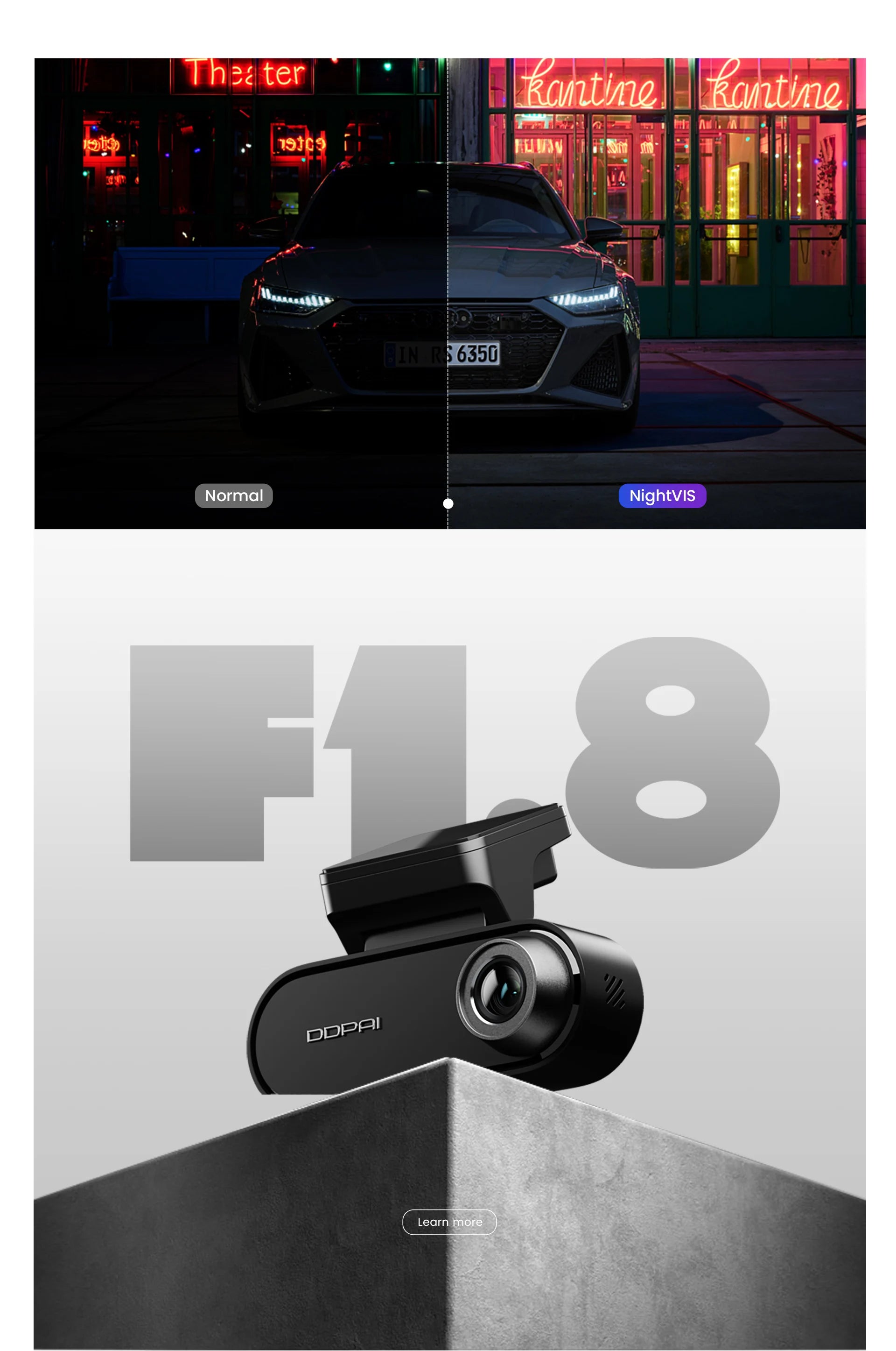 Ddpai n5 podwójna kamera samochodowa 4k hdr - przód i tył z ai nightvis