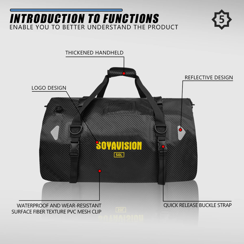 Wodoodporna torba motocyklowa na bagaż | suchy plecak rolowany | 20l, 40l, 66l