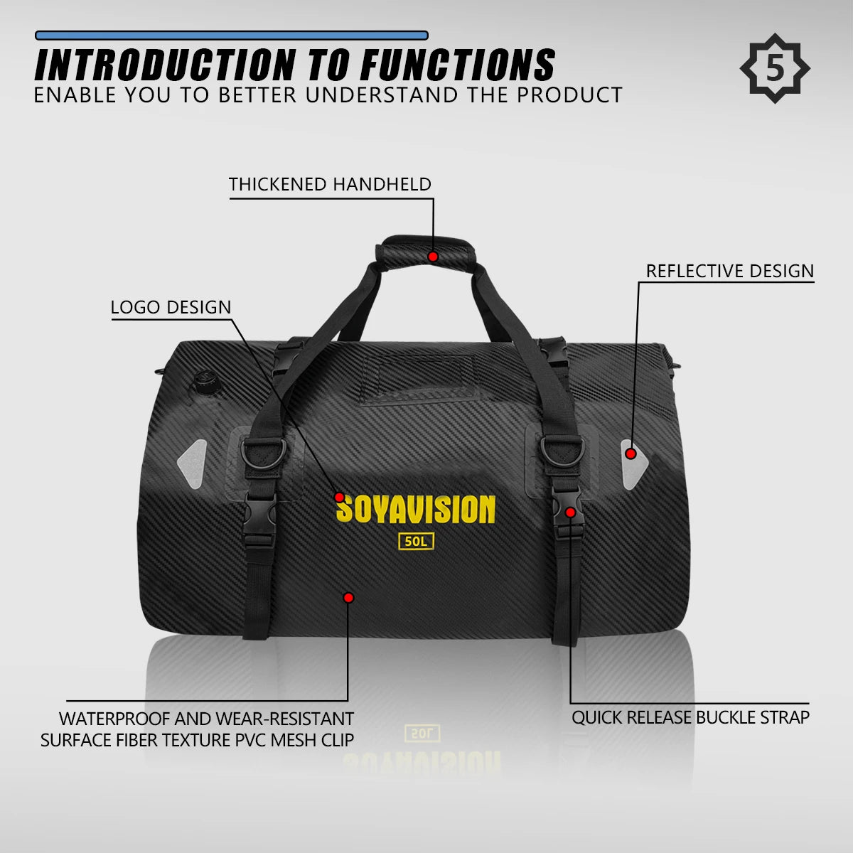 Wodoodporna torba motocyklowa na bagaż | suchy plecak rolowany | 20l, 40l, 66l