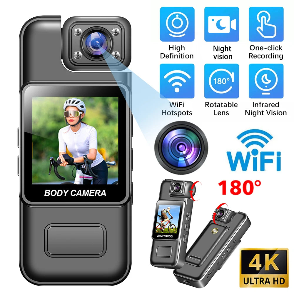 Mini 4K HD WiFi Body Camera | Wearable Security Recorder