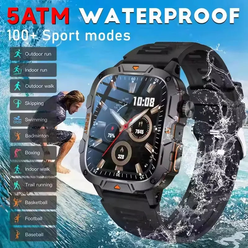Wojskowy smartwatch dla mężczyzn | wyświetlacz amoled | taktyczny zegarek 5atm