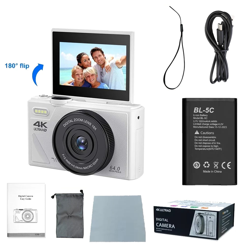 Kamera cyfrowa ourlife ac600 4k 64mp do vlogowania