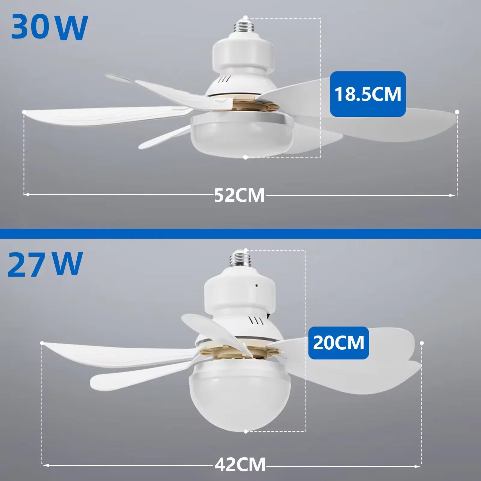 Wentylator sufitowy led vabena 40w e27 ze zdalnym ściemnianiem