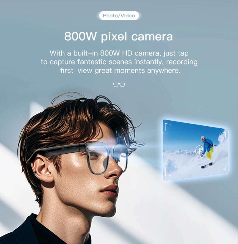 Okulary guhuavmi inteligentne: wideo 1080p hd, kamera i ai chatgpt