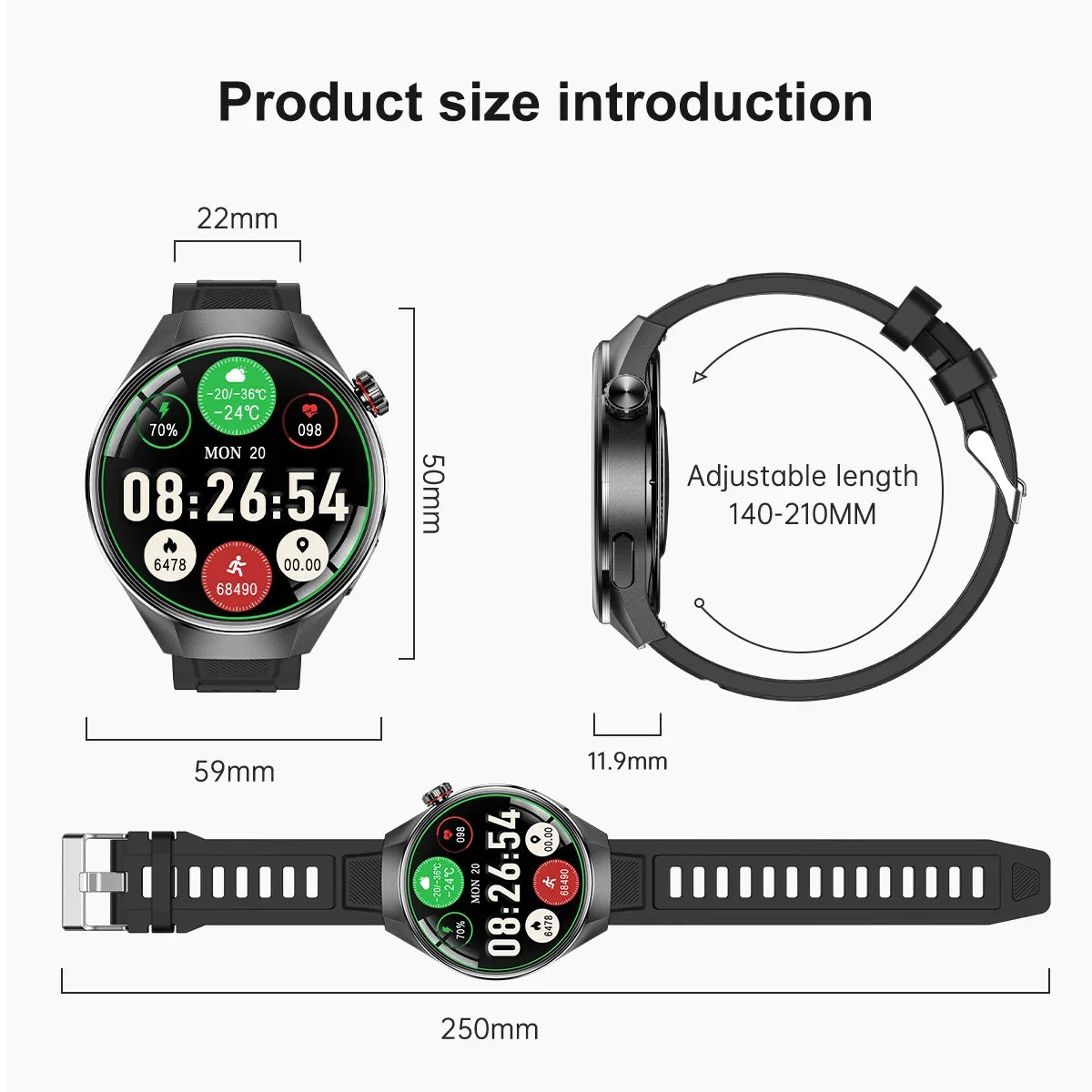 Smartwatch g5 plus | 1.75" hd amoled, gps i monitor aktywności