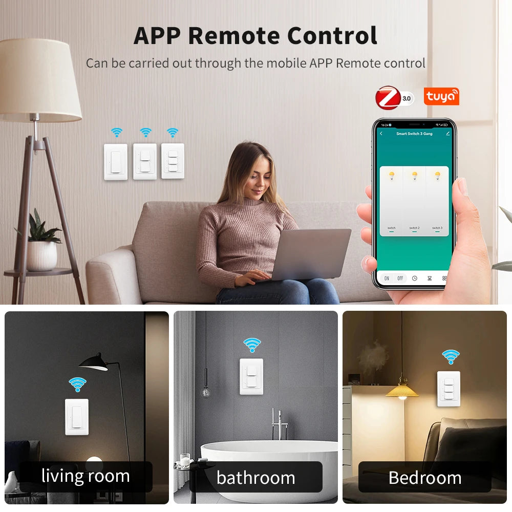 Manhot tuya inteligentny przełącznik światła | przyciskowe sterowanie oświetleniem smart home