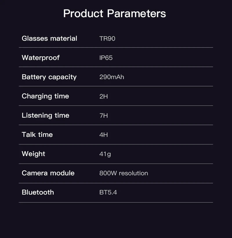 Okulary guhuavmi inteligentne: wideo 1080p hd, kamera i ai chatgpt