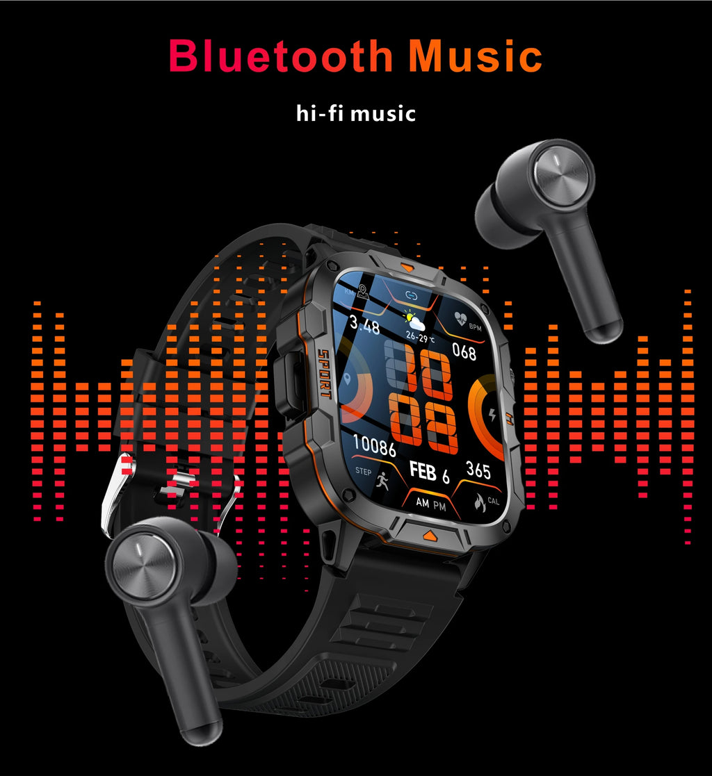 Wojskowy smartwatch dla mężczyzn | wyświetlacz amoled | taktyczny zegarek 5atm
