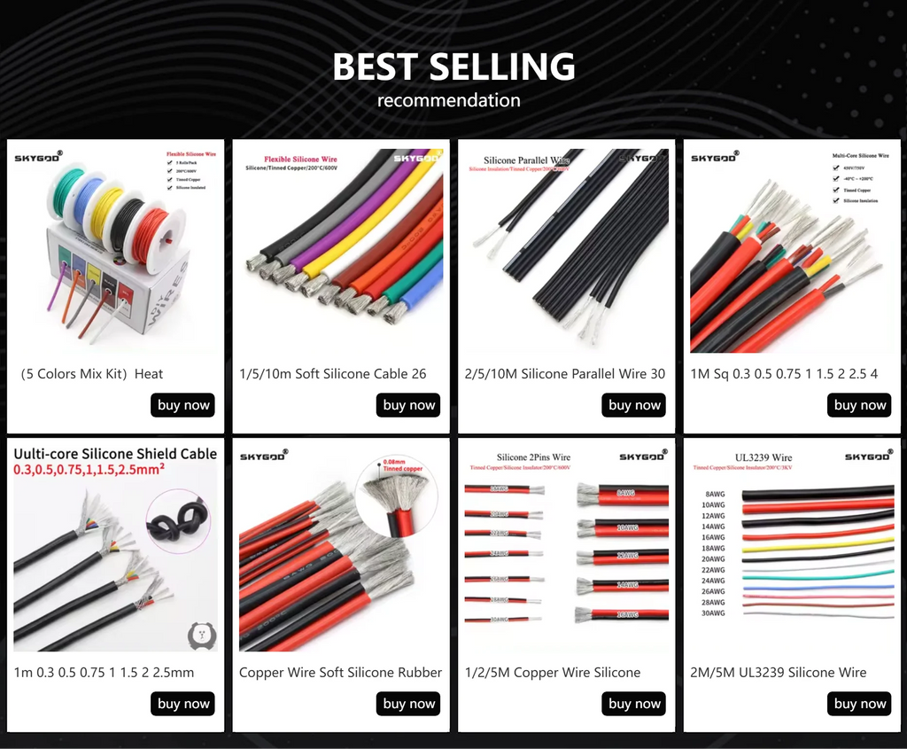 Heat Resistant Flexible Silicone Wire Kit - 5 Colors, Multi-Gauge AWG, Tinned Copper