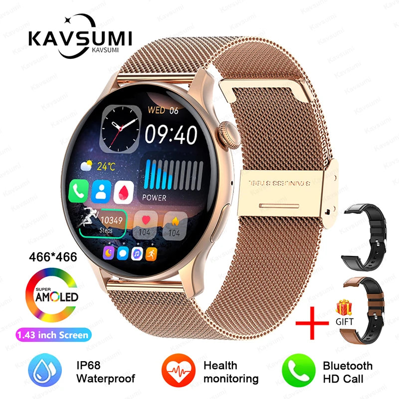 Women's Elegant AMOLED Smartwatch with GPS & Bluetooth Calling