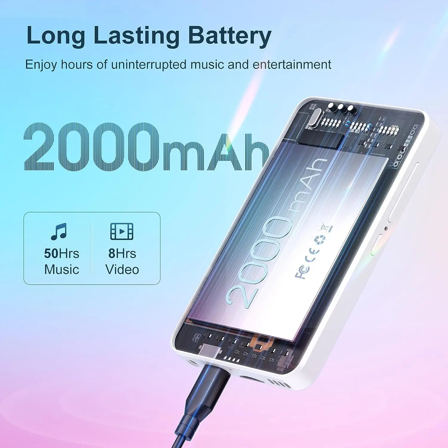 Odtwarzacz mp3/mp4 mechen android 9.0 | bluetooth, wifi, spotify | 512 gb - biały