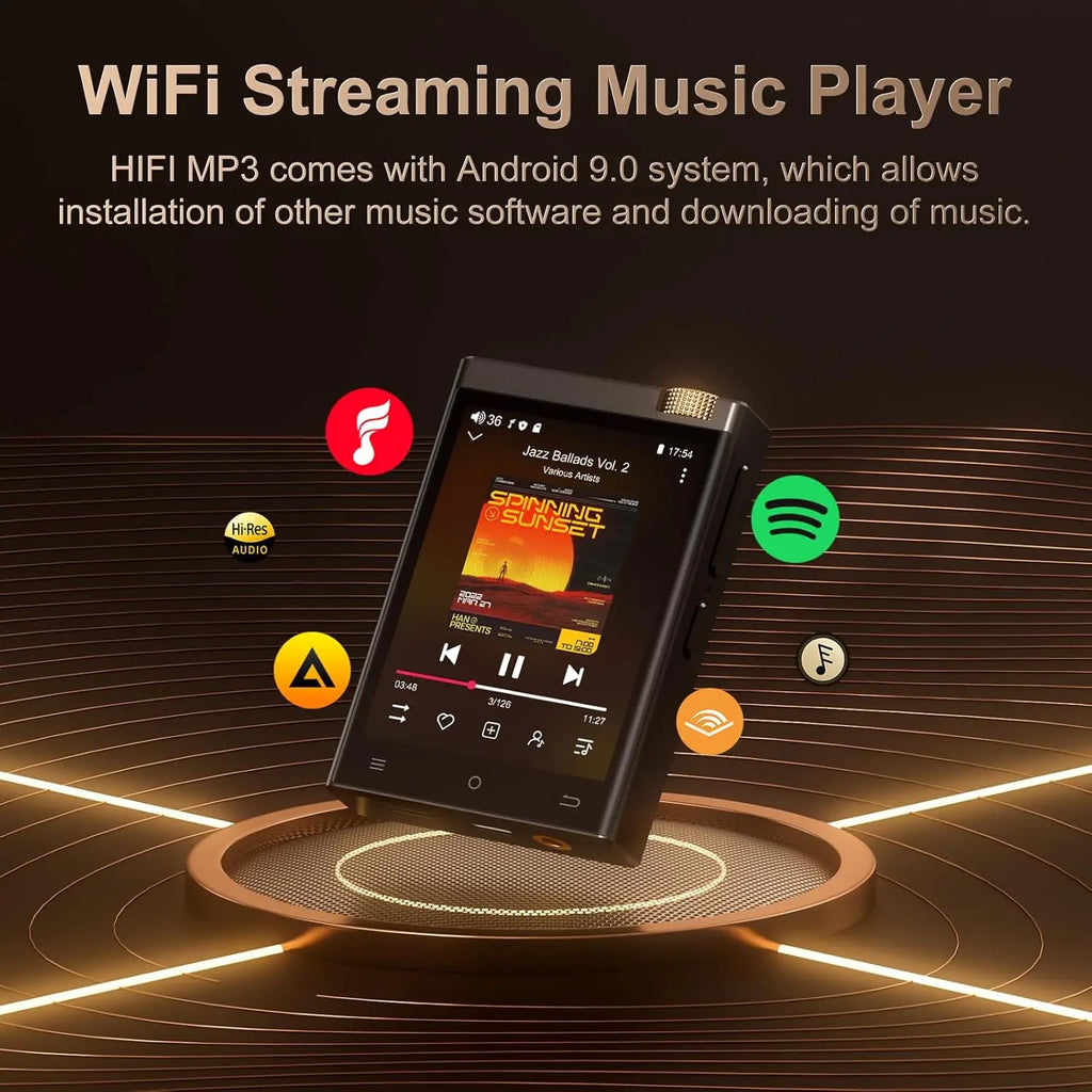 Odtwarzacz hi-fi mp3 vabena — bezstratny dźwięk dsd oilsky, bluetooth, wifi, do 1tb