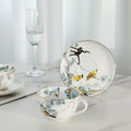 Zestaw kawowy z porcelany kostnej jungle floral | elegancka zastawa stołowa