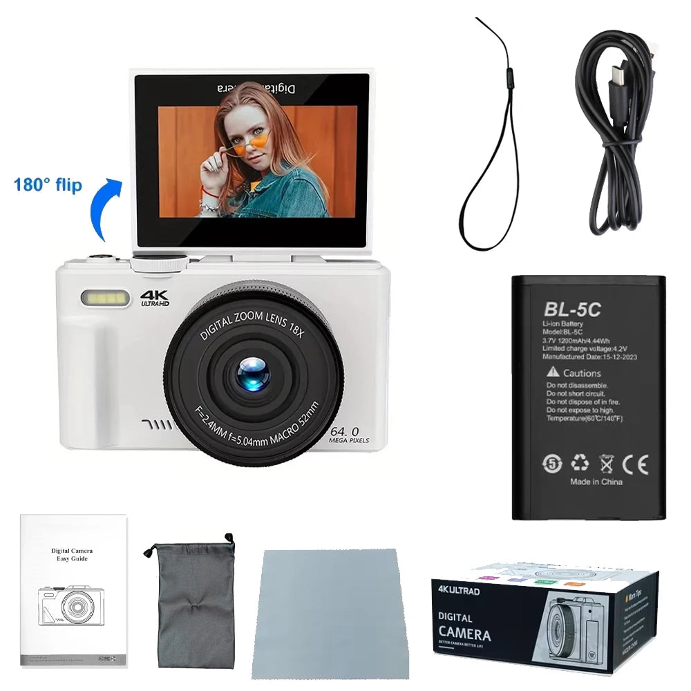 Kamera cyfrowa ourlife ac600 4k 64mp do vlogowania