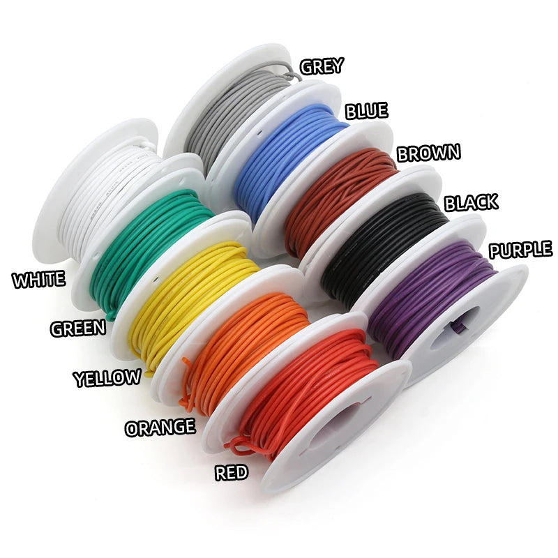 Heat Resistant Flexible Silicone Wire Kit - 5 Colors, Multi-Gauge AWG, Tinned Copper