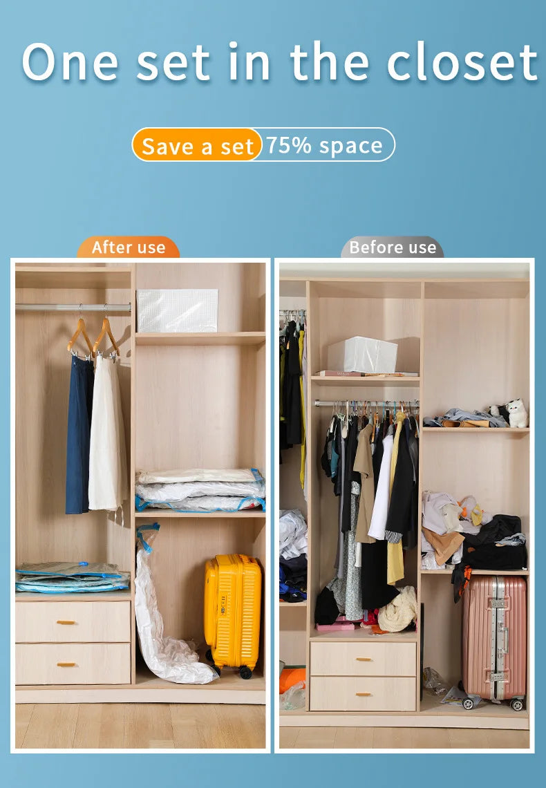Vabena Vacuum Storage Bags for Clothes & Bedding - Space Saving Organizer