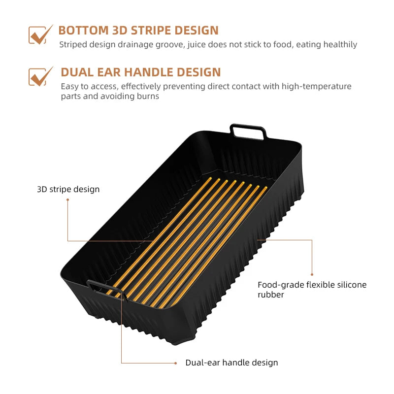 Reusable Silicone Air Fryer Liner for Ninja AF500 - Non-Stick, Easy Clean