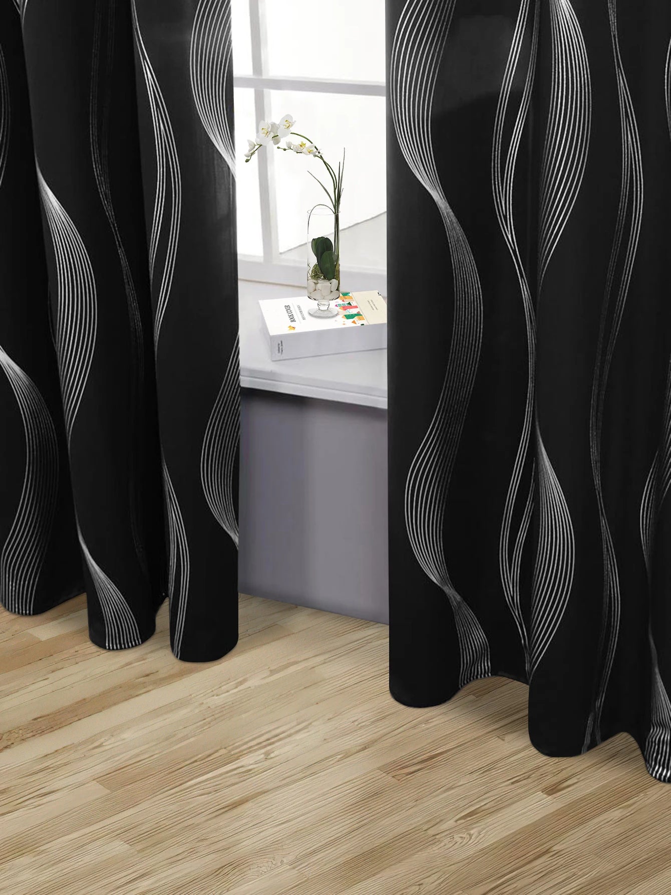 Silver Wave Blackout Curtains: Thermal Insulation & Ultimate Room Darkening