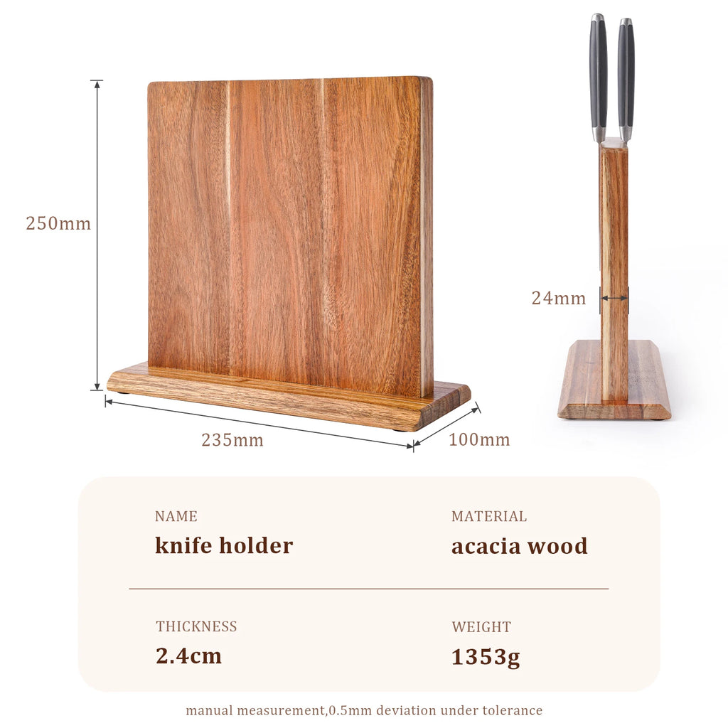 Premium Acacia Magnetic Knife Block - Organize & Display