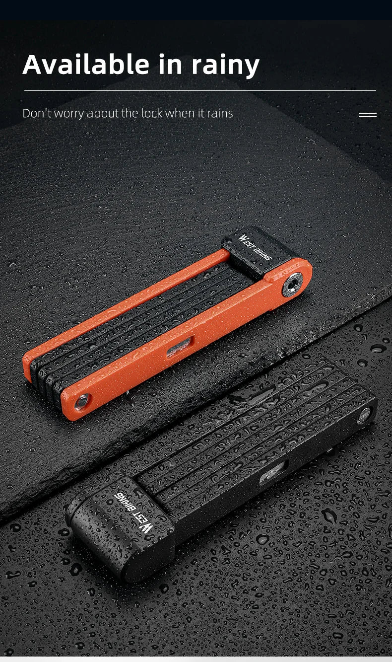 WEST BIKING Foldable Bike & Motorcycle Lock - Key & Password Security
