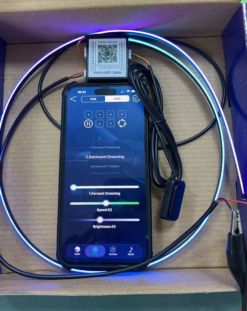 Zestaw ambientowego oświetlenia samochodowego led rgb 14/18 w 1