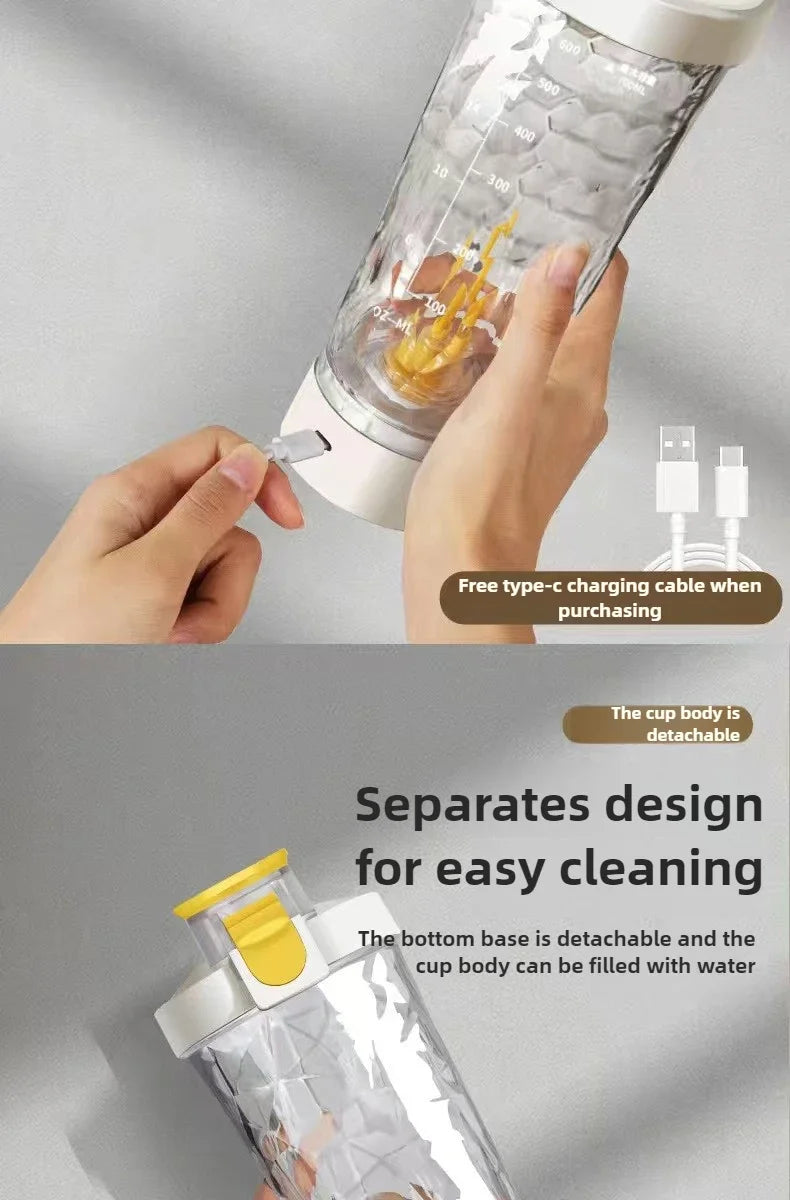 Elektryczny shaker proteinowy 650ml - automatyczny kubek do gładkich napojów