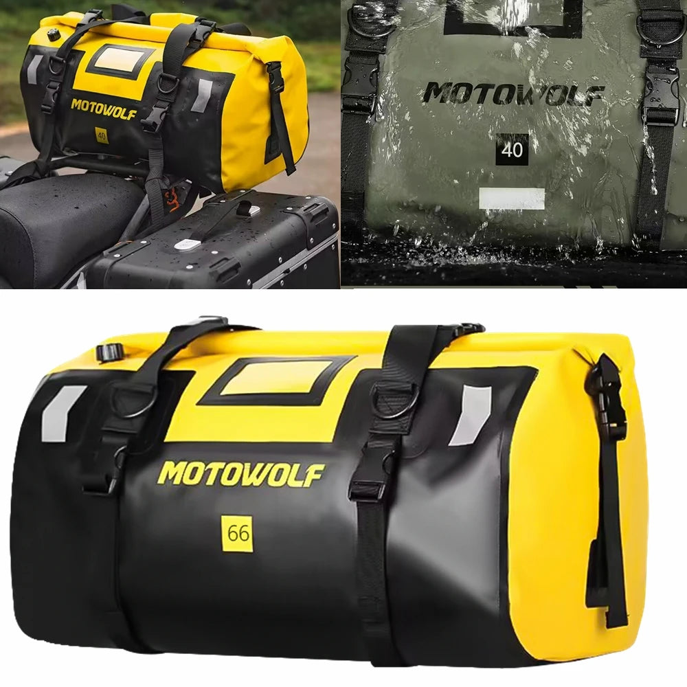 Wodoodporna torba motocyklowa na bagaż | suchy plecak rolowany | 20l, 40l, 66l