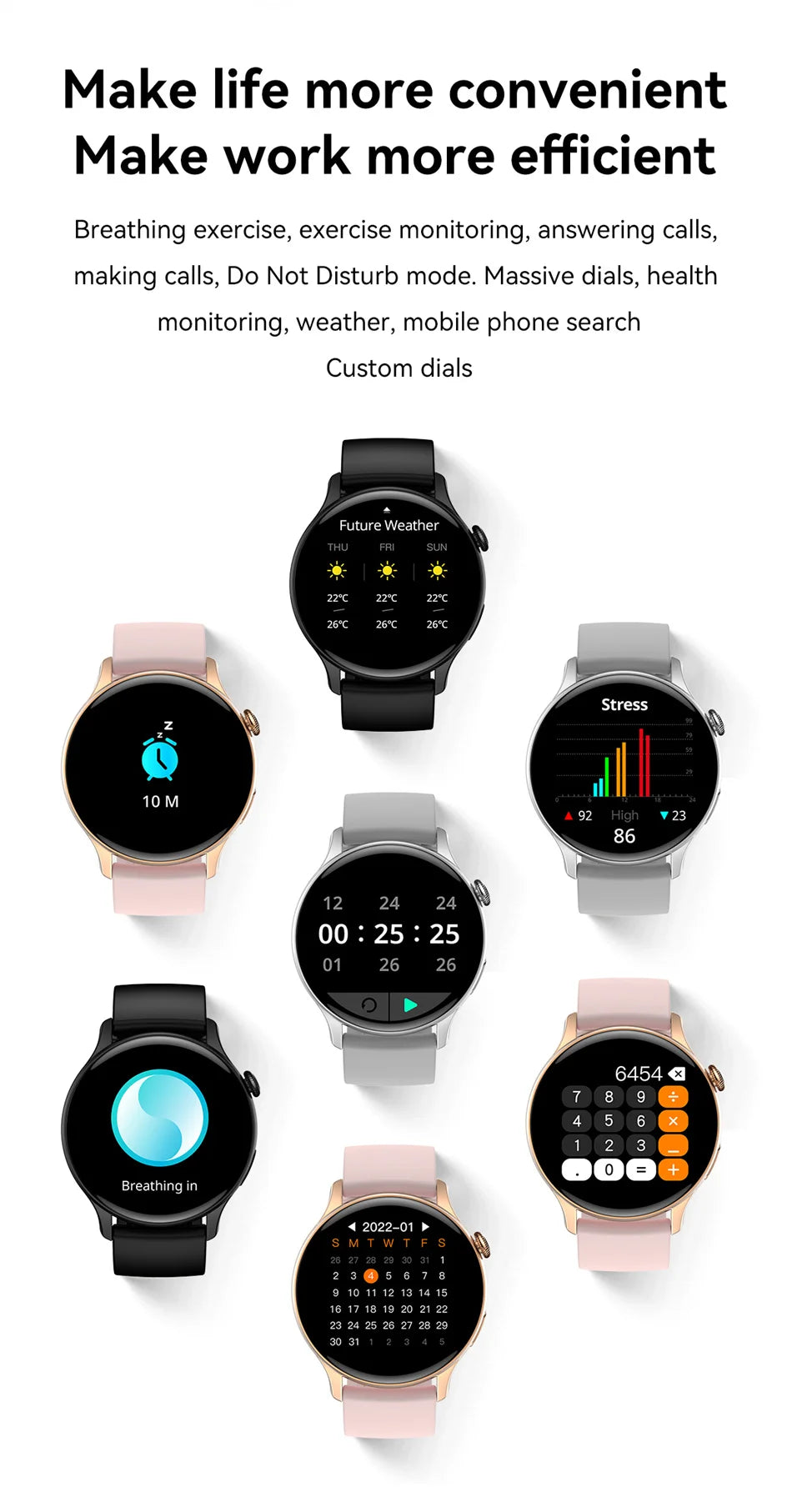 Damski elegancki smartwatch amoled z gps i rozmowami bluetooth