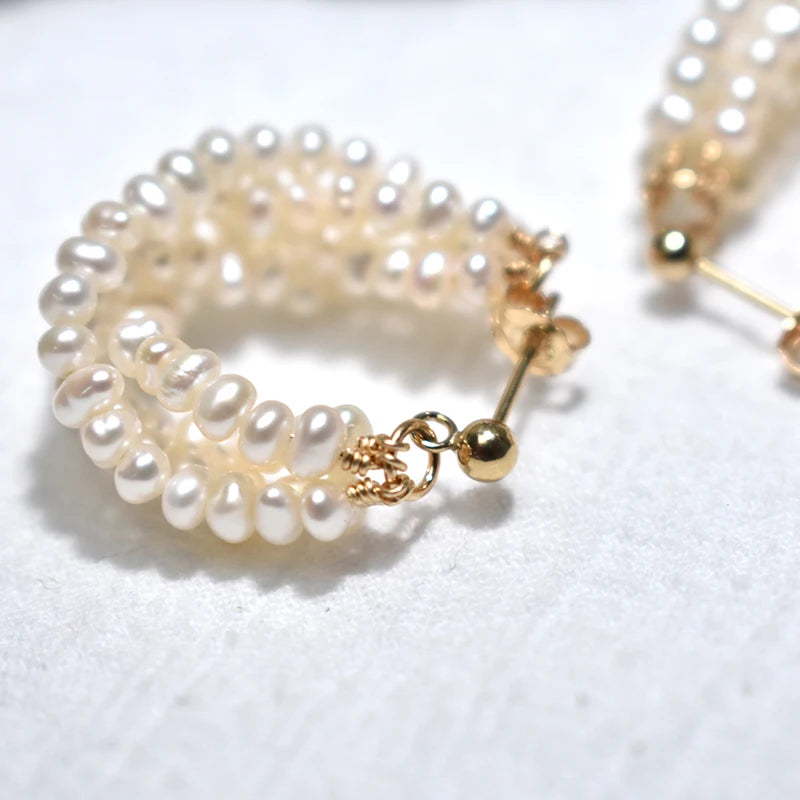 Elegant Freshwater Seed Pearl Earrings - 14K Gold Filled Jewelry