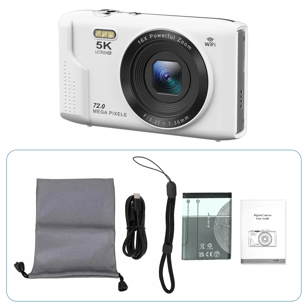 Aparat kompaktowy ourlife 5k 72mp do fotografii vintage i vlogowania