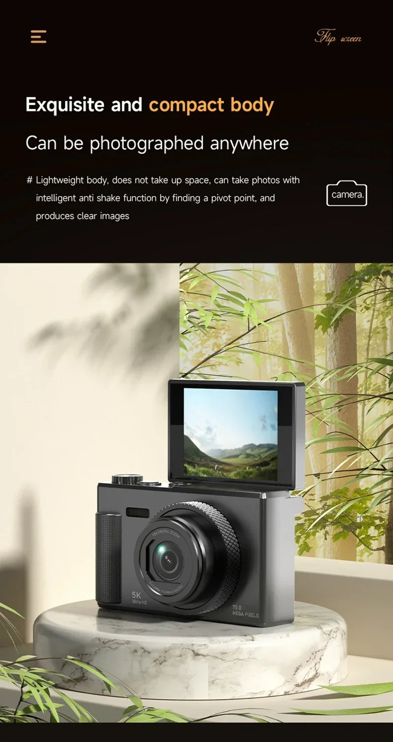 Kamera vlogowa oneplus 5k – 75mp, obrotowy ekran, 18x zoom