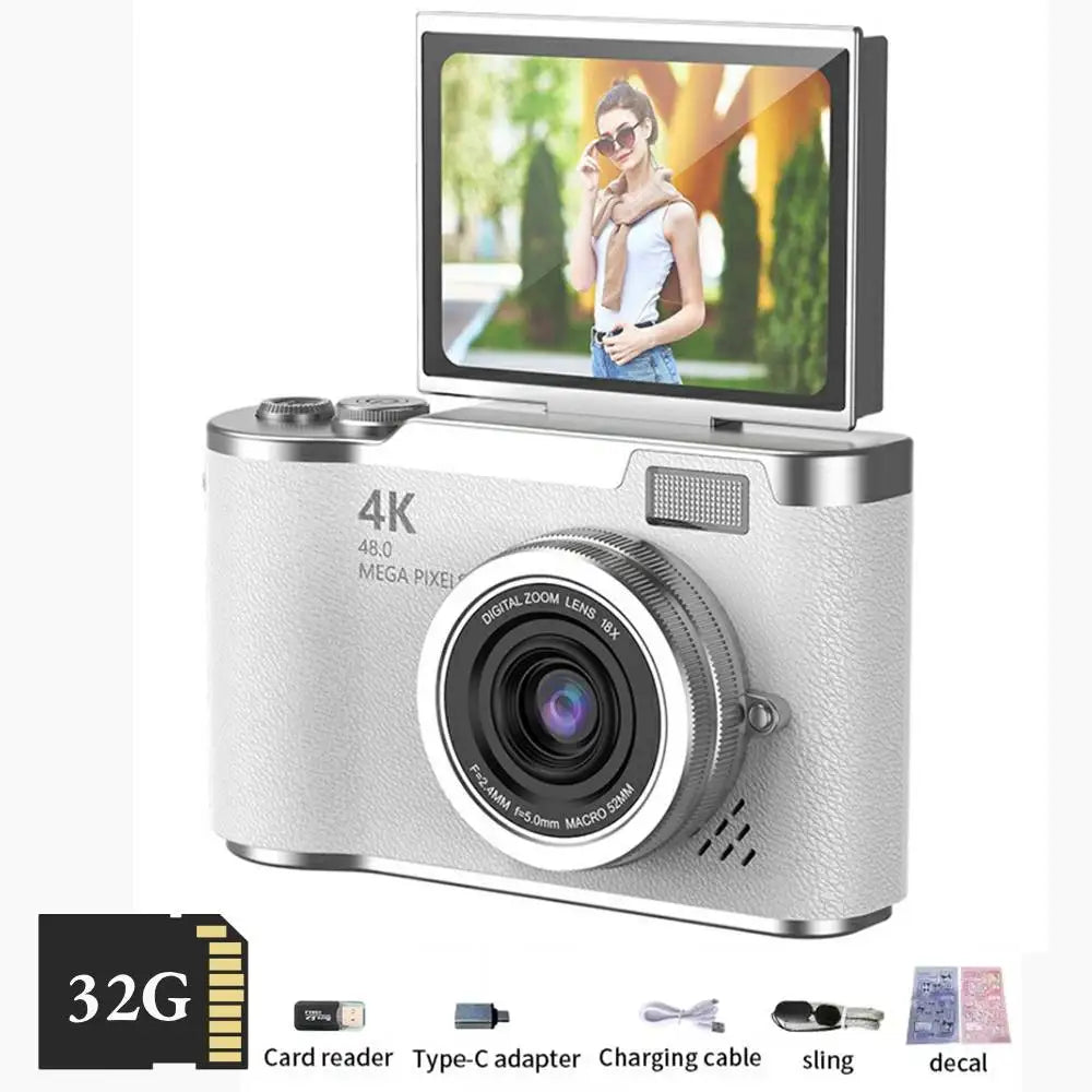 Aparat cyfrowy 4k 48mp | obrotowy ekran i stabilizacja obrazu