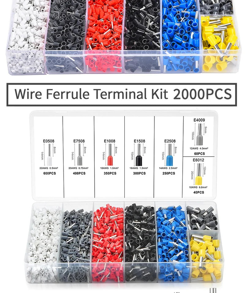Hexagonal Self-Adjustable Ratchet Ferrule Crimping Tool Kit 23-7AWG | Precision Electrical Connectors