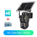 Kamera solarna zewnętrzna ls vision 4g/wifi 8mp z podwójnym obiektywem, pir, kartą sim, widzeniem nocnym i wodoodpornością