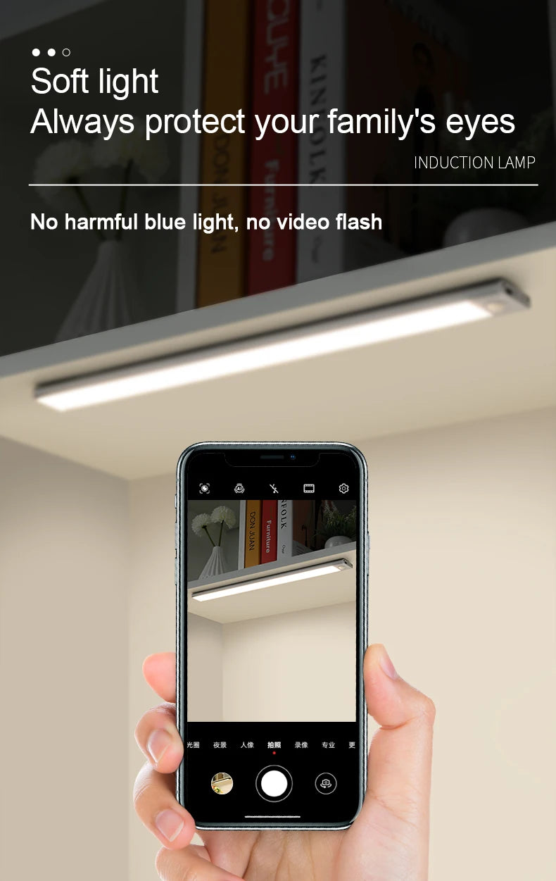 Lampka szafkowa led usb-c z czujnikiem ruchu do kuchni i garderoby