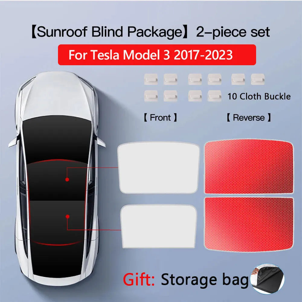 Osłony przeciwsłoneczne dachu do tesli model 3 highland 2026 i modelu y | blokada ciepła tkaniną ice cloth