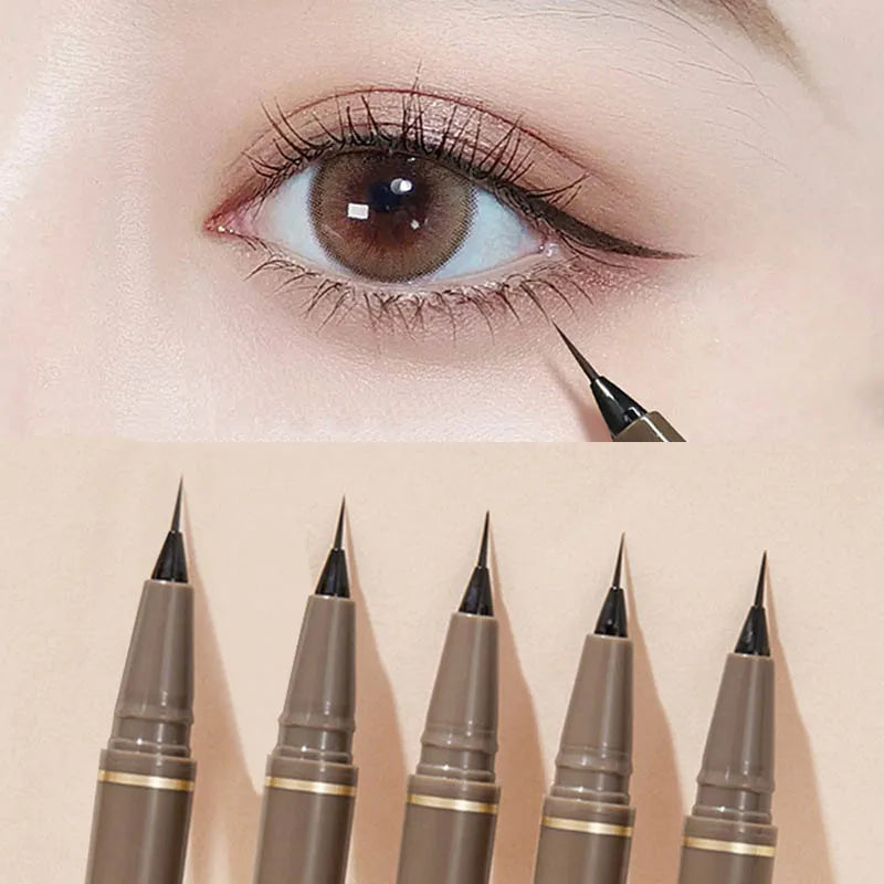 Ultracienki wodoodporny eyeliner do dolnej powieki i efektu silkworm - czarnobrązowy