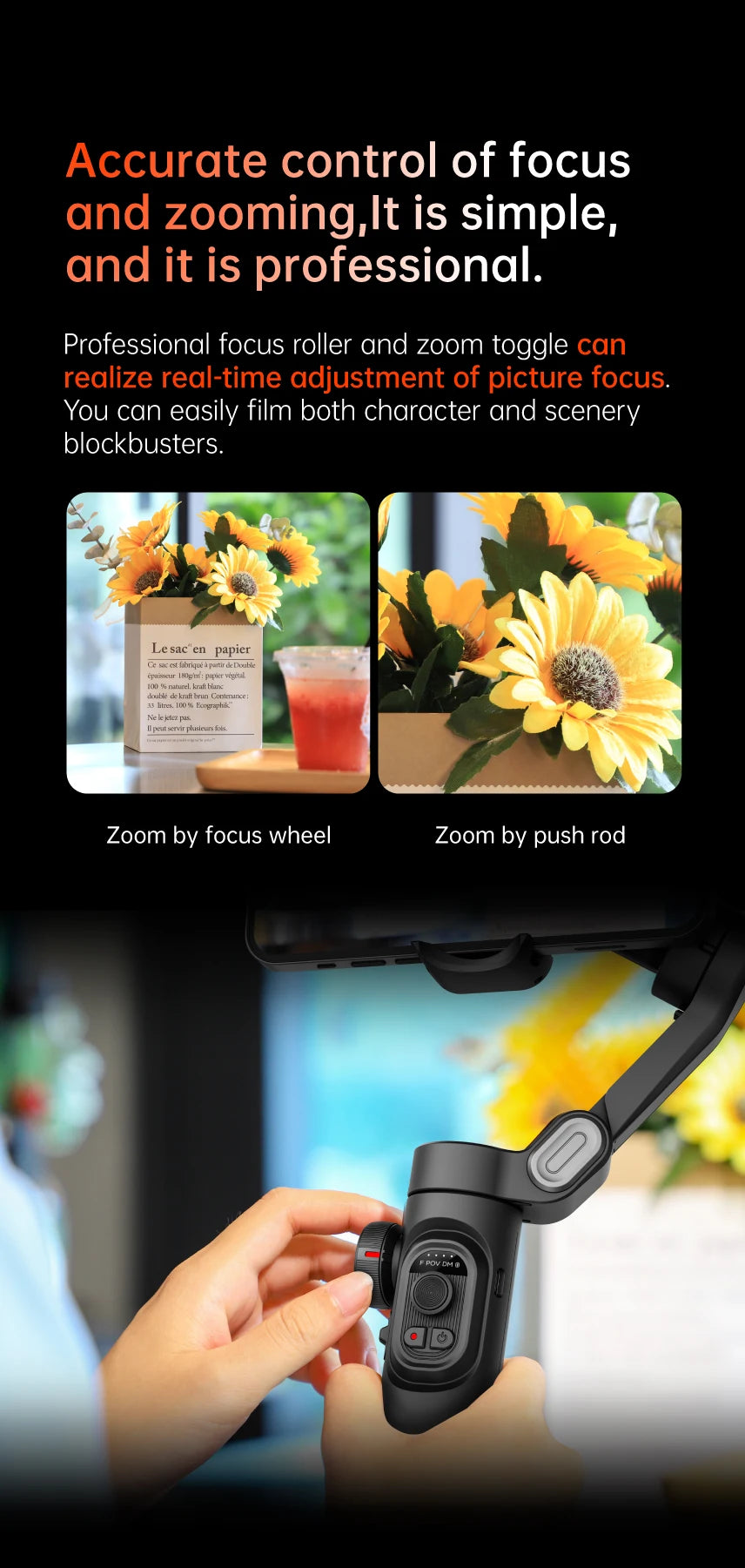 Aochuan smartxe 3-osiowy stabilizator gimbalowy do smartfonów